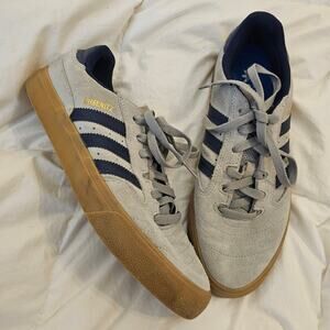 Adidas Busenitz Grey Navy Gum Suede Skate Shoes Sneakers Men 8.5 Women 10
